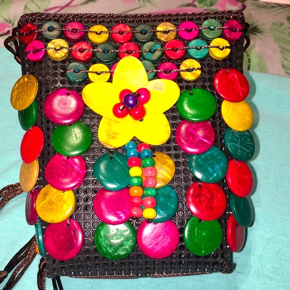 Purse Daisy Life coconut shell Basket weave. - Picture 2 of 7